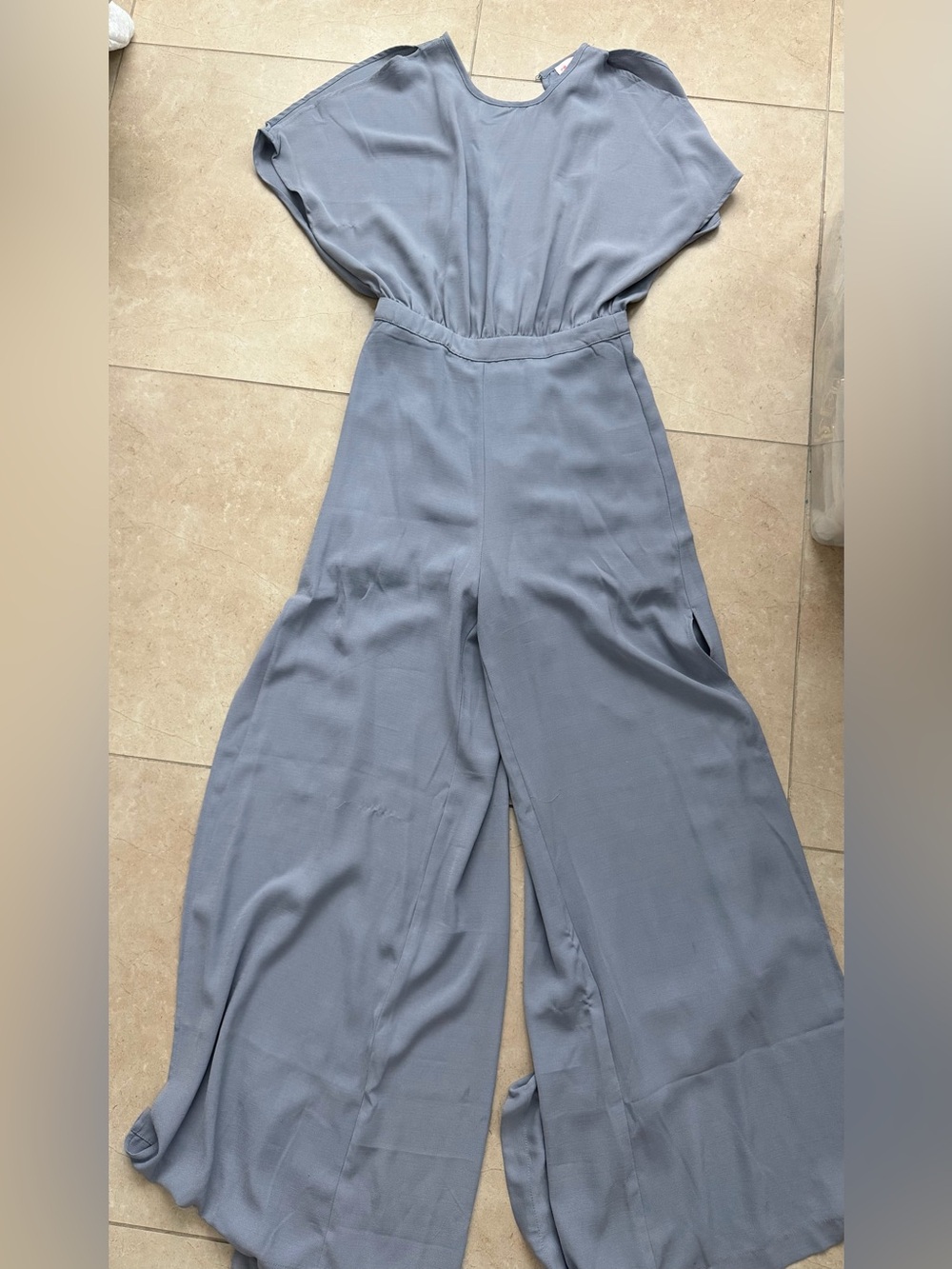 Women's Slate Blue Wide-Leg Jumpsuit